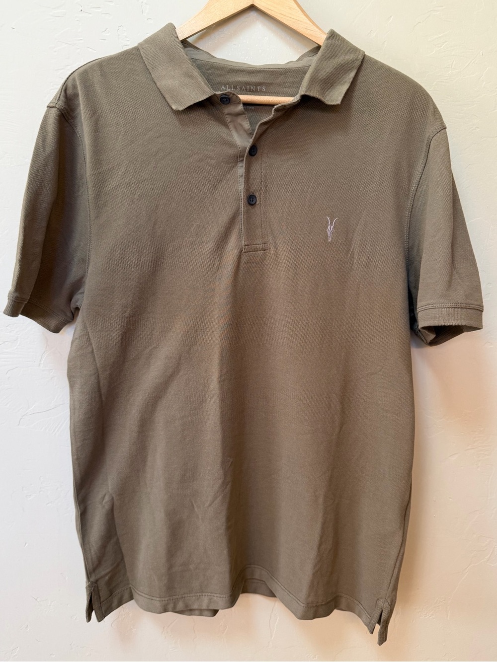 All Saints Slim Fit Polo Shirt Size Medium